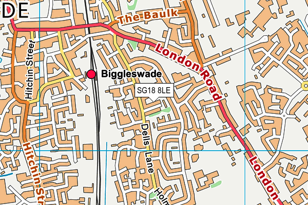 SG18 8LE map - OS VectorMap District (Ordnance Survey)