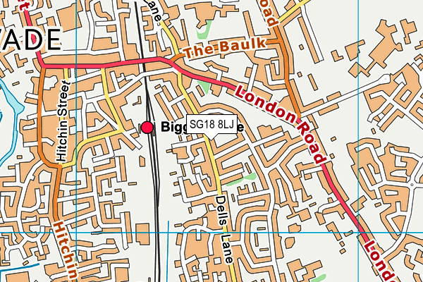 SG18 8LJ map - OS VectorMap District (Ordnance Survey)