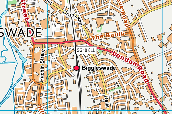 SG18 8LL map - OS VectorMap District (Ordnance Survey) SG18 8LL map - OS VectorMap District (Ordnance Survey)