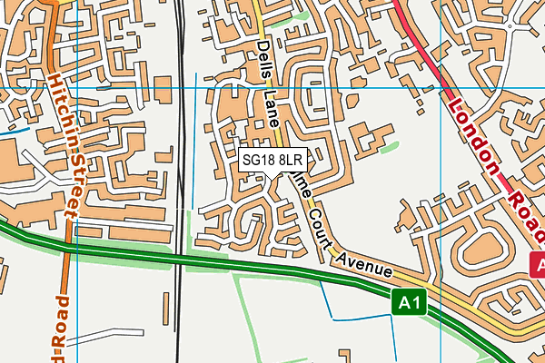 SG18 8LR map - OS VectorMap District (Ordnance Survey) SG18 8LR map - OS VectorMap District (Ordnance Survey)
