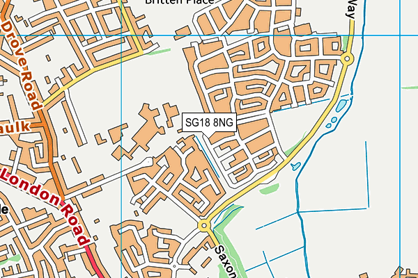 SG18 8NG map - OS VectorMap District (Ordnance Survey) SG18 8NG map - OS VectorMap District (Ordnance Survey)