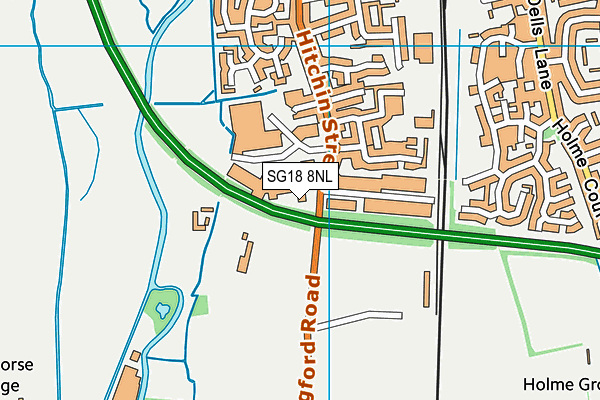 SG18 8NL map - OS VectorMap District (Ordnance Survey) SG18 8NL map - OS VectorMap District (Ordnance Survey)