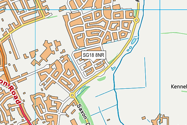 SG18 8NR map - OS VectorMap District (Ordnance Survey) SG18 8NR map - OS VectorMap District (Ordnance Survey)