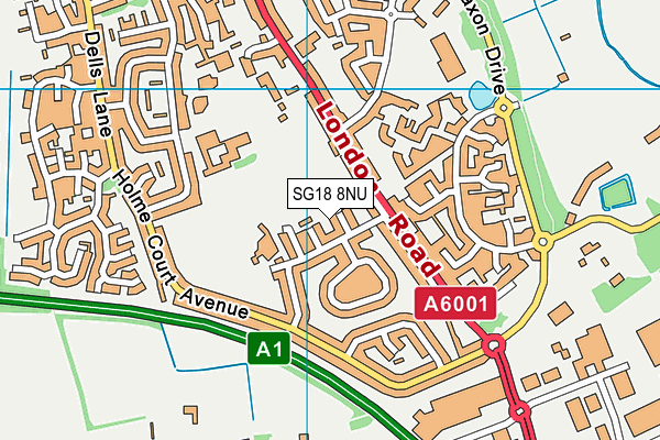 SG18 8NU map - OS VectorMap District (Ordnance Survey) SG18 8NU map - OS VectorMap District (Ordnance Survey)