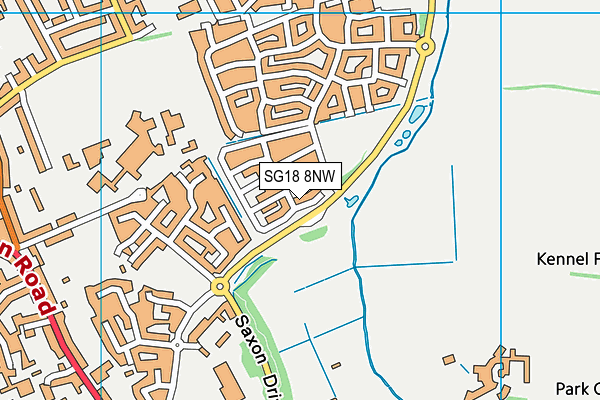 SG18 8NW map - OS VectorMap District (Ordnance Survey) SG18 8NW map - OS VectorMap District (Ordnance Survey)