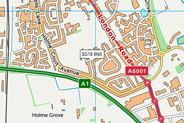 SG18 8NX map - OS VectorMap District (Ordnance Survey) SG18 8NX map - OS VectorMap District (Ordnance Survey)