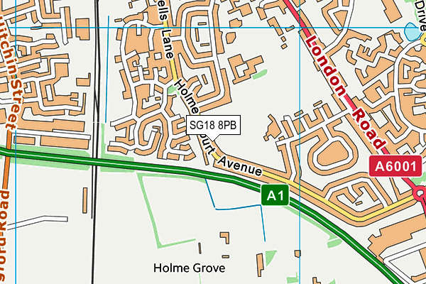SG18 8PB map - OS VectorMap District (Ordnance Survey) SG18 8PB map - OS VectorMap District (Ordnance Survey)