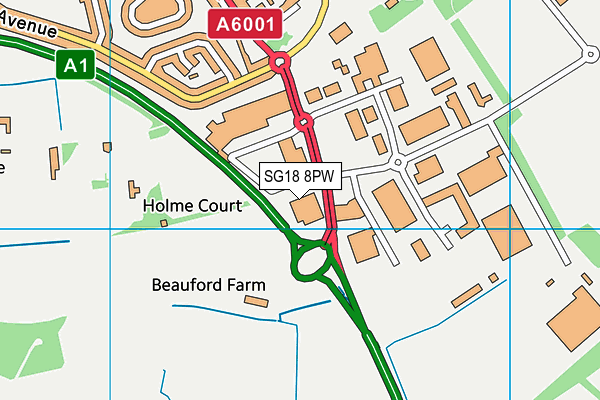 SG18 8PW map - OS VectorMap District (Ordnance Survey) SG18 8PW map - OS VectorMap District (Ordnance Survey)