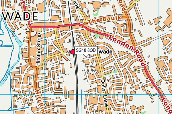 SG18 8QD map - OS VectorMap District (Ordnance Survey)