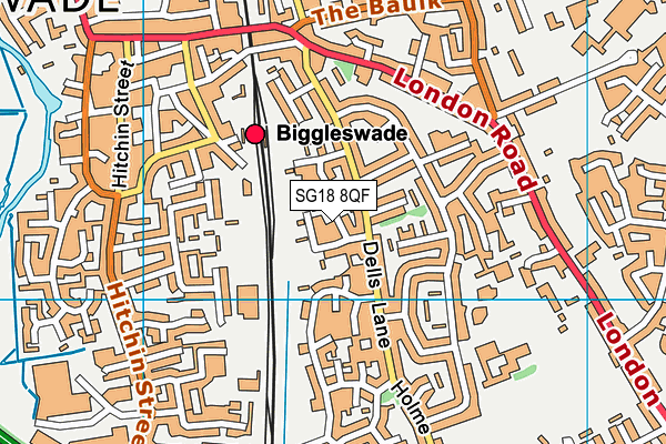 SG18 8QF map - OS VectorMap District (Ordnance Survey)