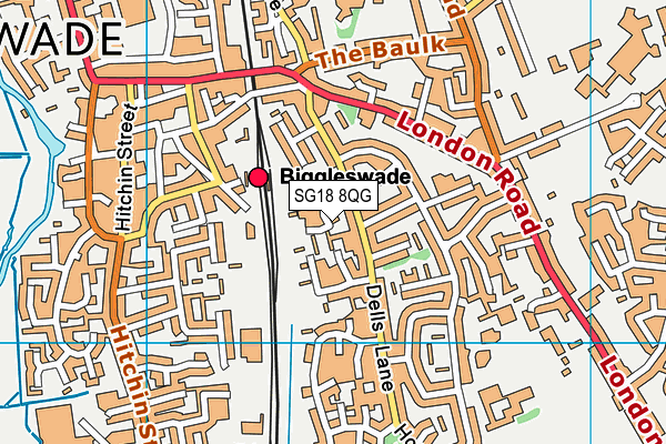 SG18 8QG map - OS VectorMap District (Ordnance Survey) SG18 8QG map - OS VectorMap District (Ordnance Survey)