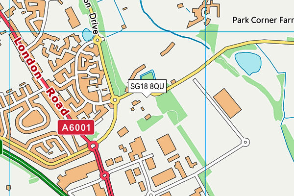 SG18 8QU map - OS VectorMap District (Ordnance Survey) SG18 8QU map - OS VectorMap District (Ordnance Survey)