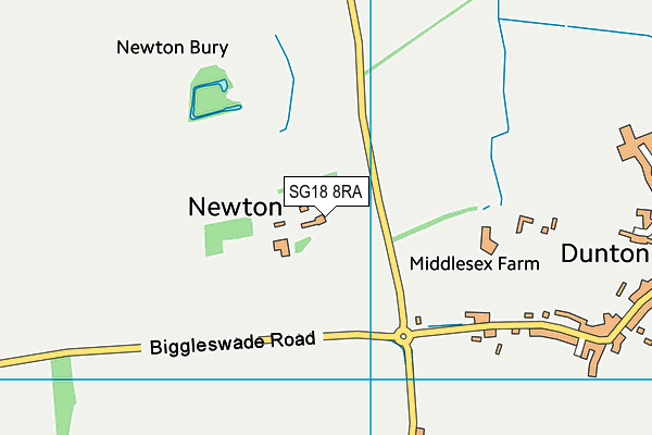SG18 8RA map - OS VectorMap District (Ordnance Survey) SG18 8RA map - OS VectorMap District (Ordnance Survey)