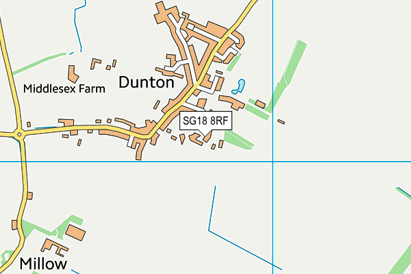 SG18 8RF map - OS VectorMap District (Ordnance Survey) SG18 8RF map - OS VectorMap District (Ordnance Survey)