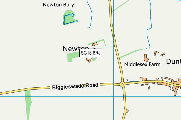 SG18 8RJ map - OS VectorMap District (Ordnance Survey) SG18 8RJ map - OS VectorMap District (Ordnance Survey)