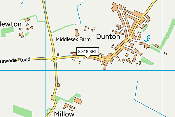 SG18 8RL map - OS VectorMap District (Ordnance Survey)