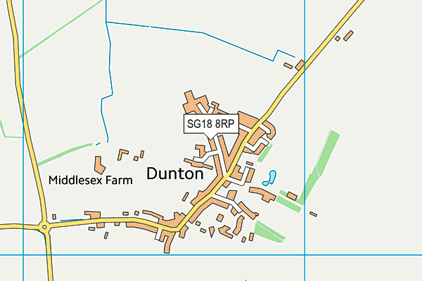 SG18 8RP map - OS VectorMap District (Ordnance Survey) SG18 8RP map - OS VectorMap District (Ordnance Survey)
