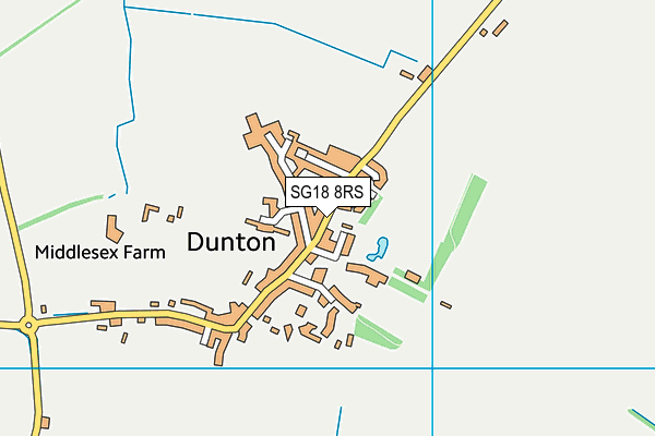 SG18 8RS map - OS VectorMap District (Ordnance Survey)