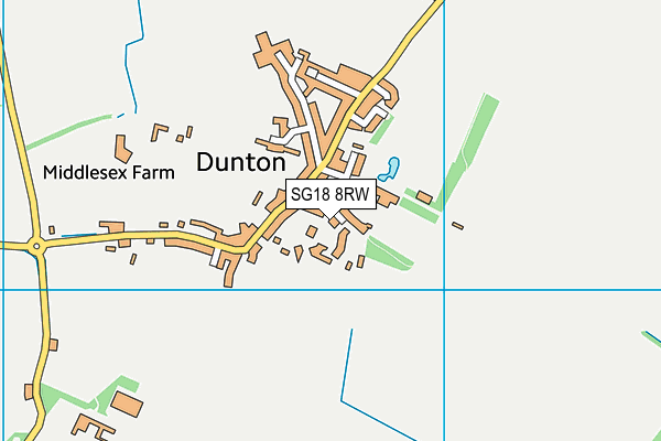 SG18 8RW map - OS VectorMap District (Ordnance Survey)