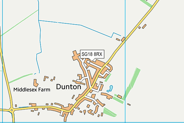 SG18 8RX map - OS VectorMap District (Ordnance Survey) SG18 8RX map - OS VectorMap District (Ordnance Survey)