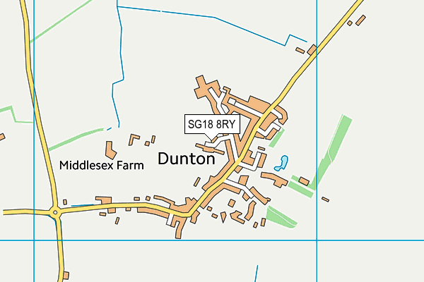 SG18 8RY map - OS VectorMap District (Ordnance Survey) SG18 8RY map - OS VectorMap District (Ordnance Survey)