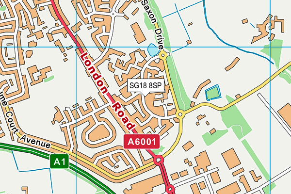 SG18 8SP map - OS VectorMap District (Ordnance Survey) SG18 8SP map - OS VectorMap District (Ordnance Survey)