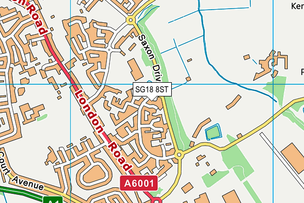 SG18 8ST map - OS VectorMap District (Ordnance Survey) SG18 8ST map - OS VectorMap District (Ordnance Survey)
