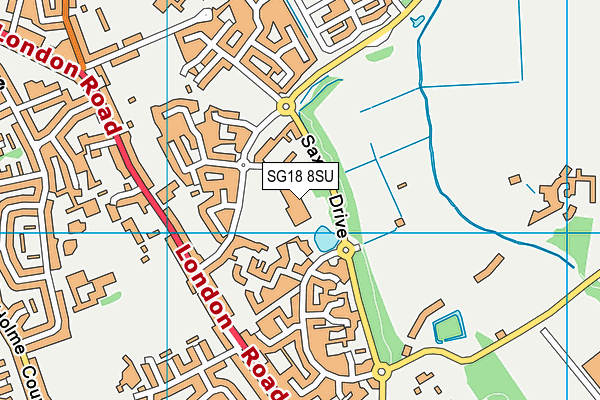 SG18 8SU map - OS VectorMap District (Ordnance Survey) SG18 8SU map - OS VectorMap District (Ordnance Survey)