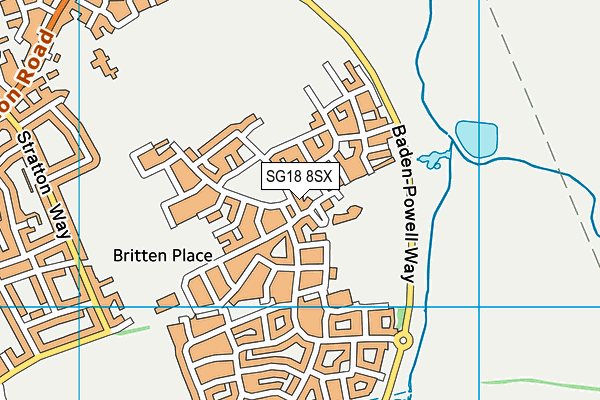 SG18 8SX map - OS VectorMap District (Ordnance Survey) SG18 8SX map - OS VectorMap District (Ordnance Survey)