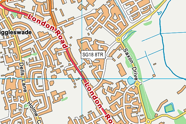 SG18 8TR map - OS VectorMap District (Ordnance Survey) SG18 8TR map - OS VectorMap District (Ordnance Survey)