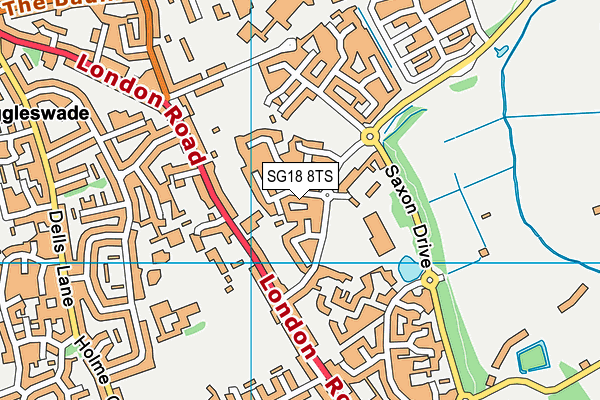 SG18 8TS map - OS VectorMap District (Ordnance Survey) SG18 8TS map - OS VectorMap District (Ordnance Survey)