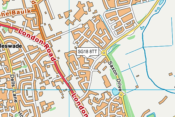 SG18 8TT map - OS VectorMap District (Ordnance Survey) SG18 8TT map - OS VectorMap District (Ordnance Survey)