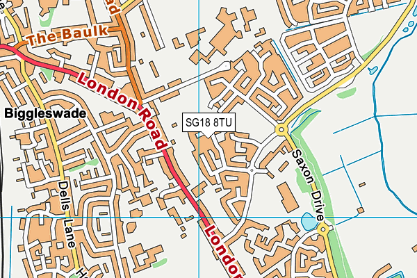 SG18 8TU map - OS VectorMap District (Ordnance Survey) SG18 8TU map - OS VectorMap District (Ordnance Survey)