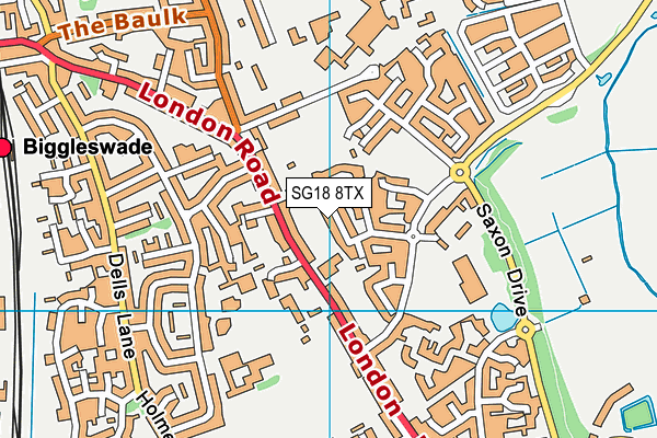 SG18 8TX map - OS VectorMap District (Ordnance Survey) SG18 8TX map - OS VectorMap District (Ordnance Survey)