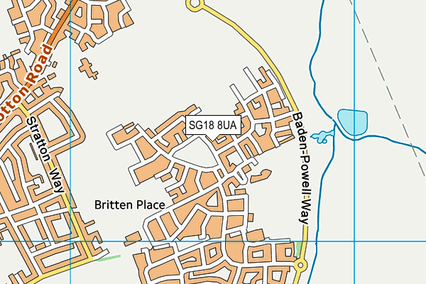 SG18 8UA map - OS VectorMap District (Ordnance Survey) SG18 8UA map - OS VectorMap District (Ordnance Survey)