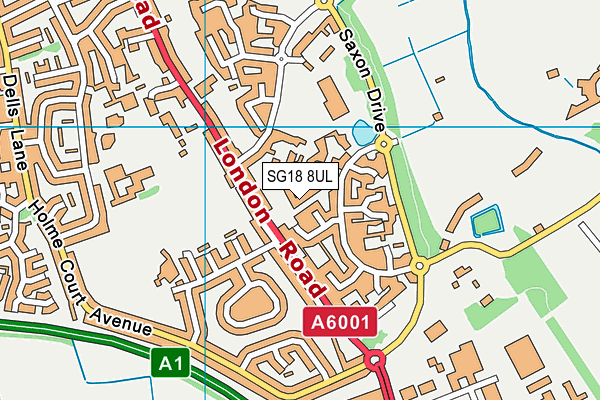 SG18 8UL map - OS VectorMap District (Ordnance Survey) SG18 8UL map - OS VectorMap District (Ordnance Survey)