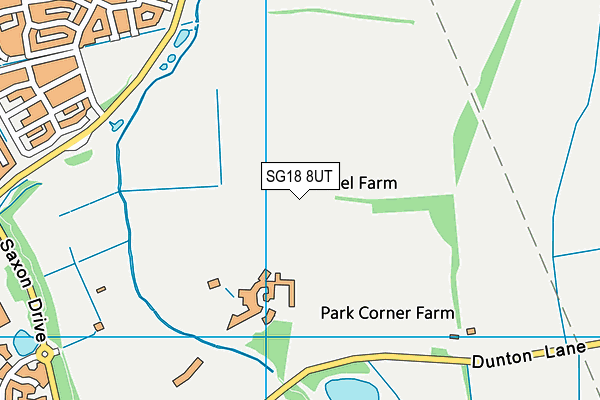 SG18 8UT map - OS VectorMap District (Ordnance Survey) SG18 8UT map - OS VectorMap District (Ordnance Survey)