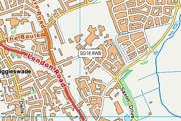 SG18 8WB map - OS VectorMap District (Ordnance Survey) SG18 8WB map - OS VectorMap District (Ordnance Survey)