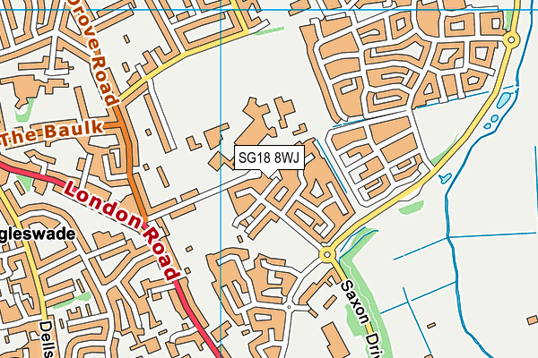 SG18 8WJ map - OS VectorMap District (Ordnance Survey) SG18 8WJ map - OS VectorMap District (Ordnance Survey)