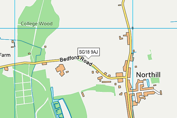 SG18 9AJ map - OS VectorMap District (Ordnance Survey) SG18 9AJ map - OS VectorMap District (Ordnance Survey)