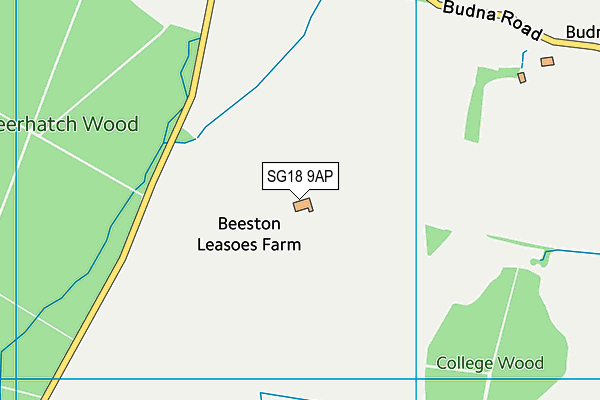 SG18 9AP map - OS VectorMap District (Ordnance Survey) SG18 9AP map - OS VectorMap District (Ordnance Survey)