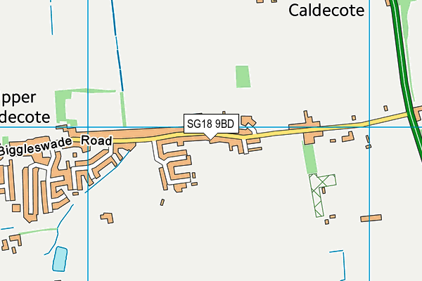 SG18 9BD map - OS VectorMap District (Ordnance Survey)