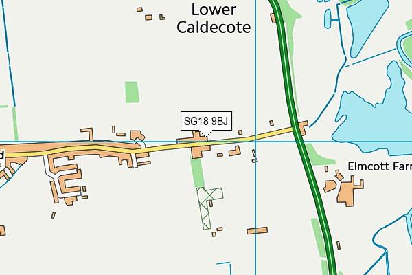 SG18 9BJ map - OS VectorMap District (Ordnance Survey) SG18 9BJ map - OS VectorMap District (Ordnance Survey)