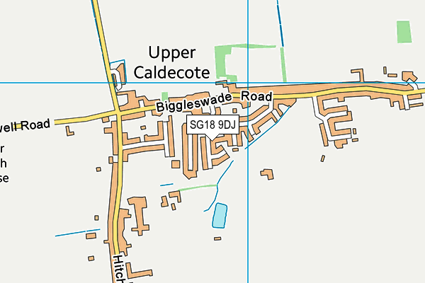 SG18 9DJ map - OS VectorMap District (Ordnance Survey)