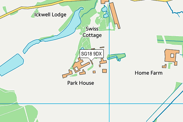 SG18 9DX map - OS VectorMap District (Ordnance Survey) SG18 9DX map - OS VectorMap District (Ordnance Survey)