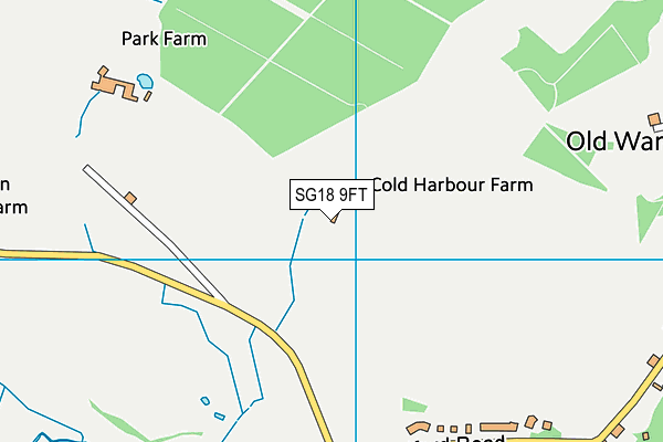 SG18 9FT map - OS VectorMap District (Ordnance Survey) SG18 9FT map - OS VectorMap District (Ordnance Survey)