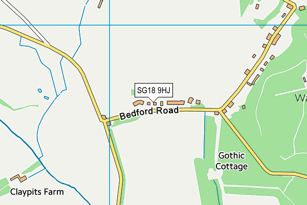 SG18 9HJ map - OS VectorMap District (Ordnance Survey) SG18 9HJ map - OS VectorMap District (Ordnance Survey)