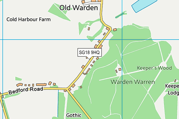 SG18 9HQ map - OS VectorMap District (Ordnance Survey) SG18 9HQ map - OS VectorMap District (Ordnance Survey)