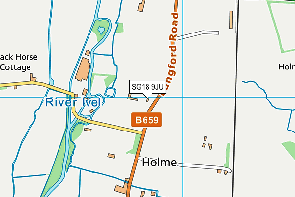 SG18 9JU map - OS VectorMap District (Ordnance Survey) SG18 9JU map - OS VectorMap District (Ordnance Survey)