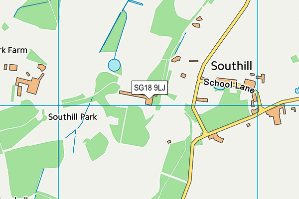 SG18 9LJ map - OS VectorMap District (Ordnance Survey)